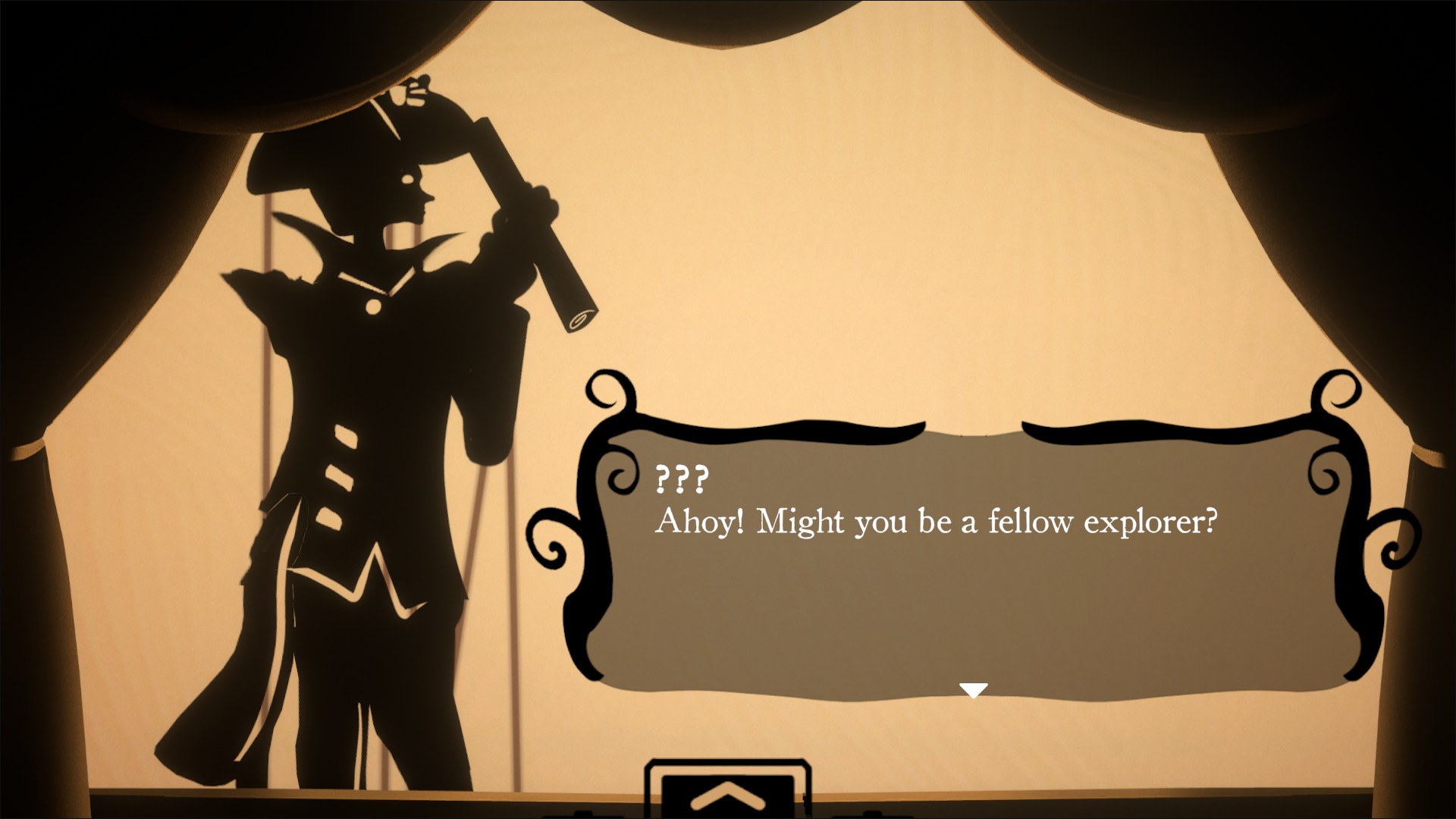 A silhouetted explorer with a telescope asking if you might be a fellow explorer